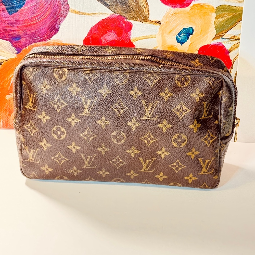 Louis Vuitton Brown and Gold Monogram Toiletry bag